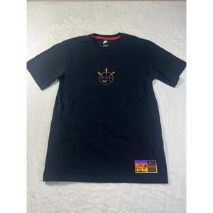 Nike‎ Basketball Compass GFX  Mens Black Tee Shirt Mens Small *Flaws*